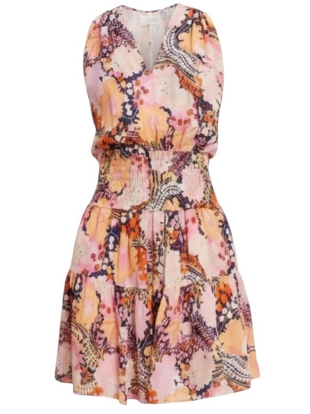 NWT A.L.C. Courtney Silk Floral Sleeveless Split Halter Neck Mini Dress